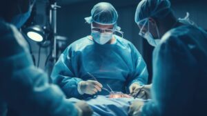 A patient undergoing an operation.