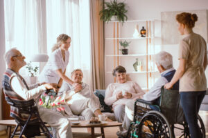 Elderly residents of a care home.